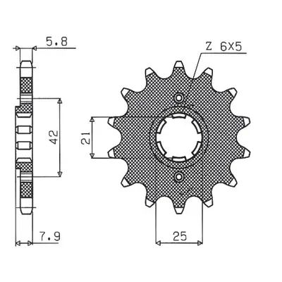 Ozubené kolo přední SUNSTAR SUN31615 (JTF575.15, 57515JT) (SUNSTAR ozubené kolo přední 575 15 (J