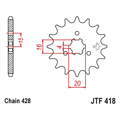 JT Sprockets ozubené kolo JTF418.14 (41614JT) (Přední ozubené kolo JT Sprockets JTF418.14)