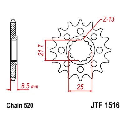 Řetězové kolo přední JT SPROCKETS JTF1516.14 (217914JT) (JT řetězové kolo přední 2179 14 (217914