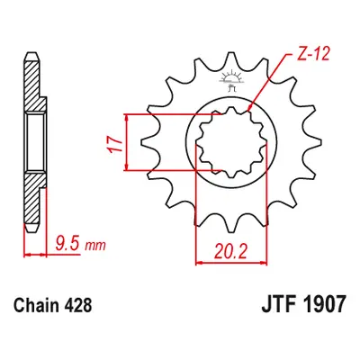 JT Sprockets ozubené kolo JTF1907.14 (+1, 208414JT) (Přední ozubené kolo JT Sprockets JTF1907.14