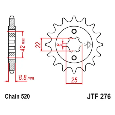 JT Sprockets ozubené kolo JTF276.15 (27615JT) (Přední ozubené kolo JT Sprockets JTF276.15)