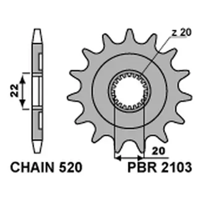 PBR ozubené kolo 2103 13 18NC (21031318NC) (Přední ozubené kolo PBR 21031318NC)