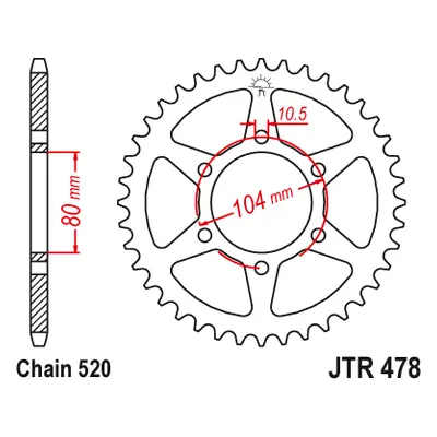 JT Sprockets rozeta JTR478.43 (05-17, 47843JT) (Zadní ozubené kolo JT Sprockets JTR478.43)