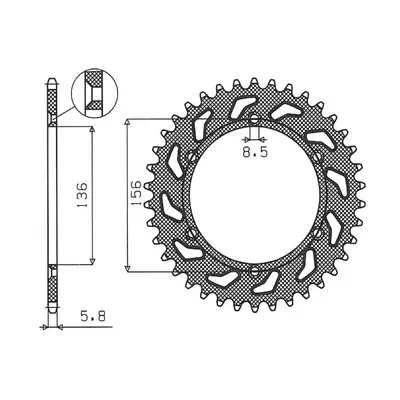 Rozeta SUNSTAR SUN1-3631-49 (90-03, JTR822.49, 70249JT) (SUNSTAR rozeta 702 49 (90-03) (JTR822.4