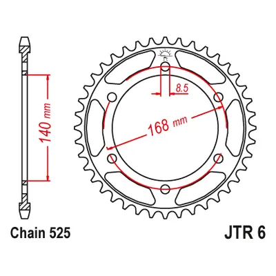 JT Sprockets rozeta JTR6.42 (455042JT) (Zadní ozubené kolo JT Sprockets JTR6.42)