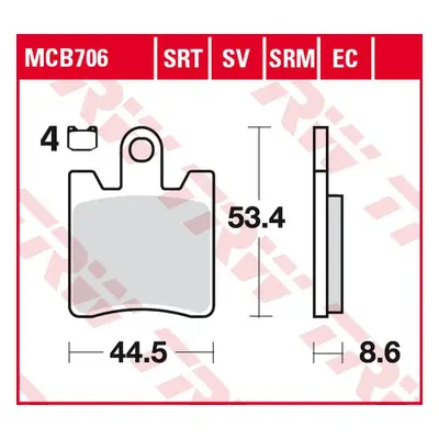 Brzdové destičky TRW LUCAS MCB706SV (KH283) (TRW LUCAS ZF brzdové destičky KH283 sintrované STRE