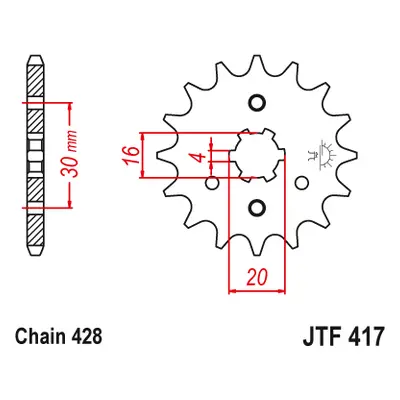 JT Sprockets ozubené kolo JTF417.16 (51716JT) (Přední ozubené kolo JT Sprockets JTF417.16)