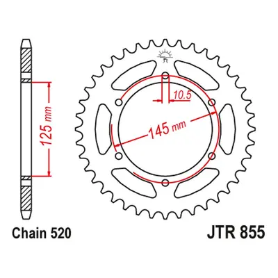 Rozeta JT SPROCKETS JTR855.48ZBK (86648JTZBK) (JT rozeta 866 48 (86648JTZBK) barva černá)