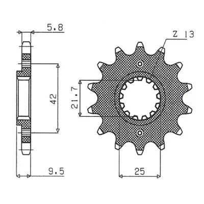 Ozubené kolo přední SUNSTAR SUN34114 (JTF1539.14, JTF516.14, 227314JT) (SUNSTAR ozubené kolo pře