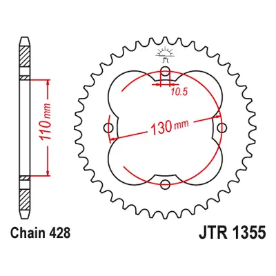 JT Sprockets rozeta JTR1355.48 (435548JT) (Zadní ozubené kolo JT Sprockets JTR1355.48)