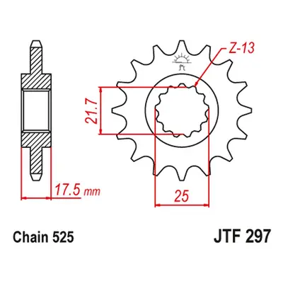 Ozubené kolo přední JT SPROCKETS JTF297.14 (204114JT, -1) (JT ozubené kolo přední 2041 14 (20411