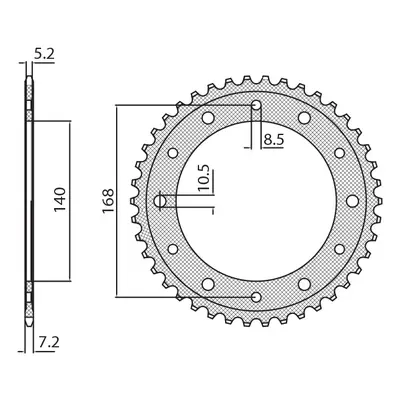 Rozeta SUNSTAR SUN1-4656-47 (JTR6.47, 455047JT) (SUNSTAR rozeta 4550 47 (otvory pro šrouby 8,5mm