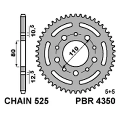 PBR rozeta 4350 43 C45 (JTR1332.43) (Zadní ozubené kolo PBR 4350 43 C45)