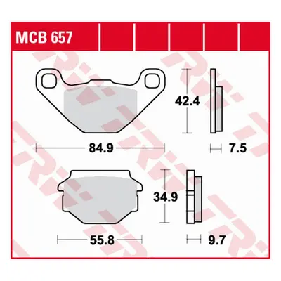 Brzdové destičky TRW LUCAS MCB657 (KH173) (TRW LUCAS ZF brzdové destičky KH173 organické APRILIA