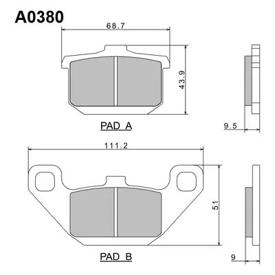 Brzdové destičky NISSIN A0380 (NISSIN brzdové destičky KH85 PREMIUM SEMI-METALLIC (sintrované )