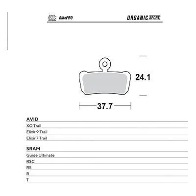 Brzdové destičky organické MOTO-MASTER 730842 (MOTO-MASTER BIKE PRO brzdové destičky organické S