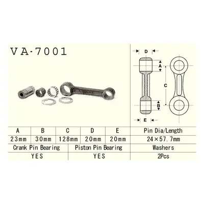 Ojniční sada VESRAH VA-7001 (VESRAH ojniční sada SUZUKI RM 250 (RM250) 89-98 (VA7001) vyrobeno v