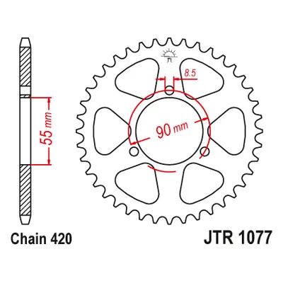 JT Sprockets rozeta JTR1077.47 (457547JT) (Zadní ozubené kolo JT Sprockets JTR1077.47)