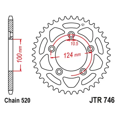 JT Sprockets rozeta JTR746.39 (444439JT) (Zadní ozubené kolo JT Sprockets JTR746.39)