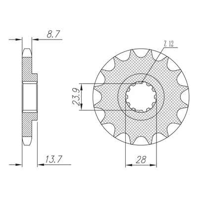 Ozubené kolo přední SUNSTAR SUN55617 (JTF1529.17, 207717JT) (SUNSTAR ozubené kolo přední 2077 17