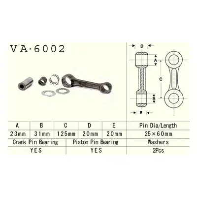 Ojniční sada VESRAH VA-6002 (VESRAH ojniční sada YAMAHA YZ 250 (YZ250) 90-98)