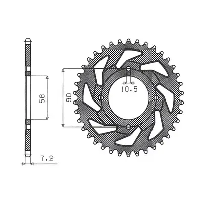 Rozeta SUNSTAR SUN1-2061-42 (JTR269.42, 26942JT) (SUNSTAR rozeta 269 42 cm 125 82-97, CB 125T 82