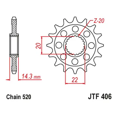 Řetězové kolo přední ( JT SPROCKETS JTF406.15 (JTF406.15, -1) (JT řetězové kolo přední (JTF406.1