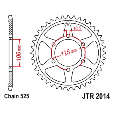 JT Sprockets rozeta JTR2014.50 (452950JT) (Zadní ozubené kolo JT Sprockets JTR2014.50)