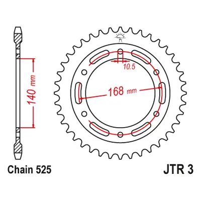 JT Sprockets rozeta JTR3.47 (461347JT) (Zadní ozubené kolo JT Sprockets JTR3.47)