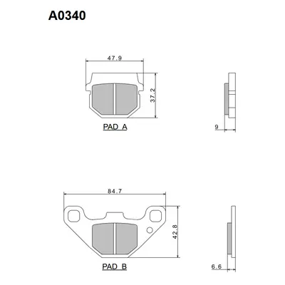 Brzdové destičky NISSIN A0340 (NISSIN brzdové destičky KH83 PREMIUM SEMI-METALLIC (sintrované )