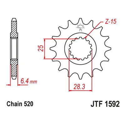 Ozubené kolo přední JT SPROCKETS JTF1592.16 (216816JT) (JT ozubené kolo přední 2168 16 (216816JT