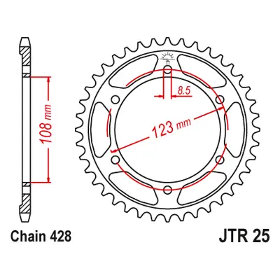 JT Sprockets rozeta JTR25.60 (460660JT) (Zadní ozubené kolo JT Sprockets JTR25.60)