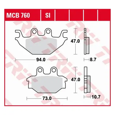 Brzdové destičky TRW LUCAS MCB760 (KH377) (TRW LUCAS brzdové destičky KH377 organické YAMAHA MT 