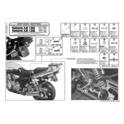 Zadní nosič kufru KAPPA K3410 (KAPPA zadní nosič kufru YAMAHA XJR 1200 (95-98), XJR 1300 (98-02)