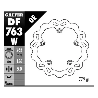 Brzdový kotouč zadní GALFER DF763W (GALFER brzdový kotouč zadní BMW F 650GS 800/ K1200/ R1200 (2