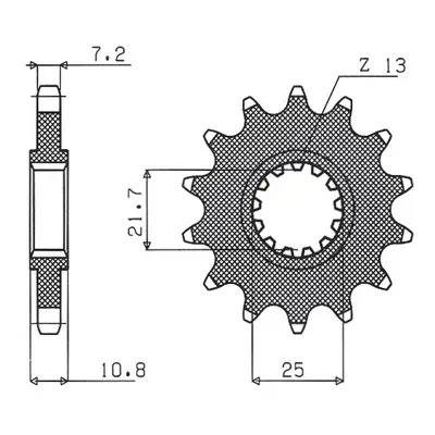 Řetězové kolo přední SUNSTAR SUN41416 (JTF1586.16, 214216JT) (SUNSTAR řetězové kolo přední 2142 