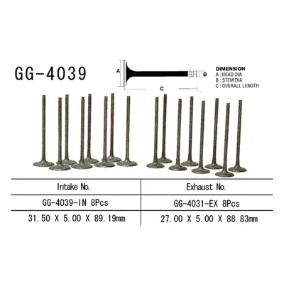 Sací ventil VESRAH GG-4039-IN (VESRAH sací ventil KAWASAKI ZZ-R 00 90-05, ZRX 00 99-05, GPZ 1100