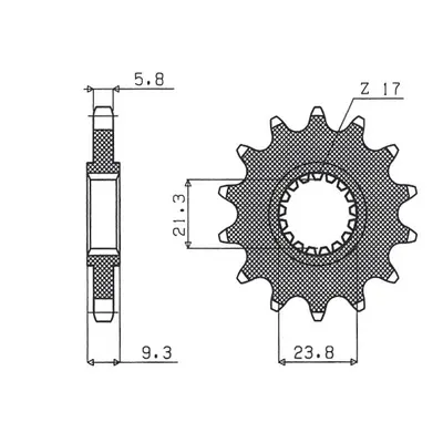 Ozubené kolo přední SUNSTAR SUN34714 (JTF284.14, 34214JT) (SUNSTAR ozubené kolo přední 342 14 (J