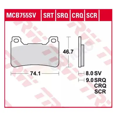 Brzdové destičky TRW LUCAS MCB755TRQ (KH390) (TRW LUCAS brzdové destičky KH390 HONDA CBR 600RR 0