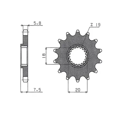 Ozubené kolo přední SUNSTAR SUN34413 (JTF326.13, 34013JT) (SUNSTAR ozubené kolo přední 340 13 (J