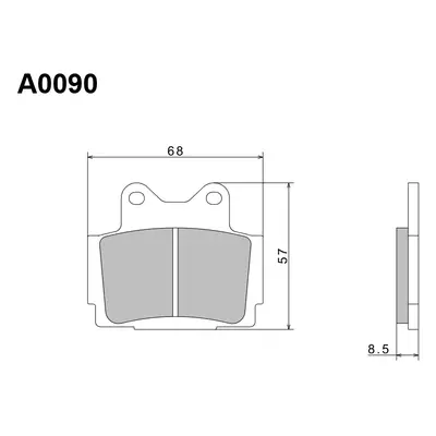 Brzdové destičky NISSIN A0090 (NISSIN brzdové destičky KH104 PREMIUM SEMI-METALLIC (sintrované 