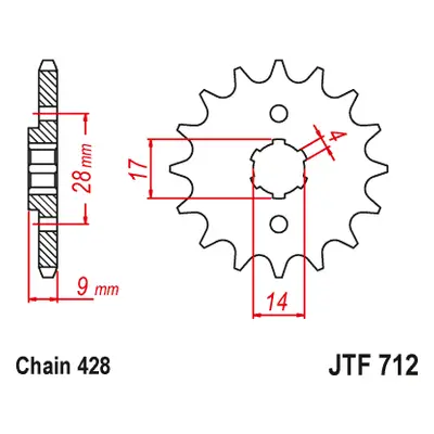 JT Sprockets ozubené kolo JTF712.13 (222313JT) (Přední ozubené kolo JT Sprockets JTF712.13)