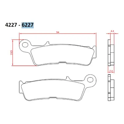 BRENTA brzdové destičky KH755 sintrované barva zlatá OFF ROAD YAMAHA YZ 450 20-, přední (FT 6227