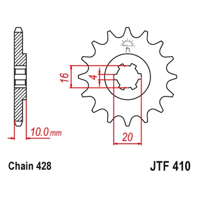 JT Sprockets ozubené kolo JTF410.15 (-1, 79915JT) (Přední ozubené kolo JT Sprockets JTF410.15)