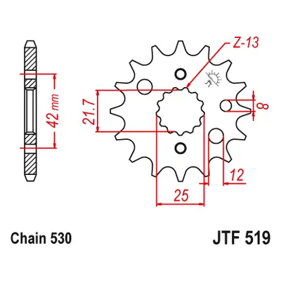 JT Sprockets ozubené kolo JTF519.15 (56615JT) (Přední ozubené kolo JT Sprockets JTF519.15)