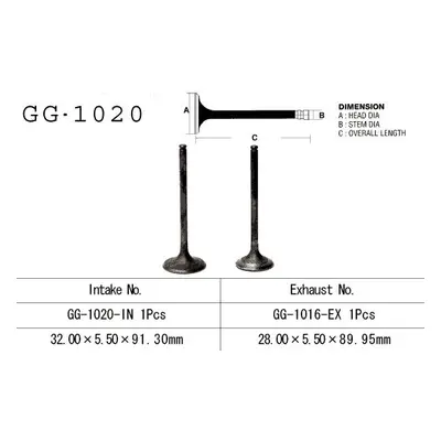 Sací ventil VESRAH GG-1020-IN (VESRAH sací ventil HONDA TRX 300 88-00 (1 na vozidlo) (14711-HC4-