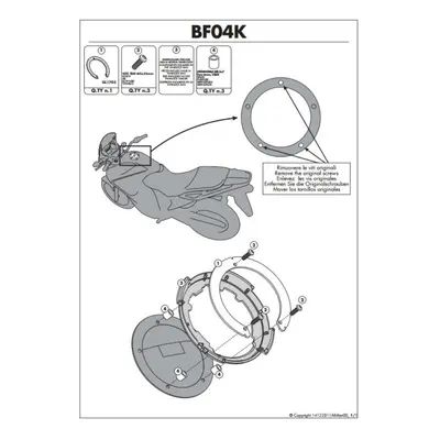 Držák brašen na nádrž KAPPA BF04K (KAPPA držák brašen na nádrž KAWASAKI ER-6N,ER-6F,VERSYS 1000)