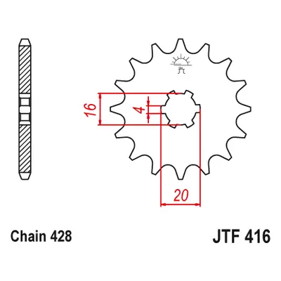 JT Sprockets ozubené kolo JTF416.13 (41613JT) (Přední ozubené kolo JT Sprockets JTF416.13)