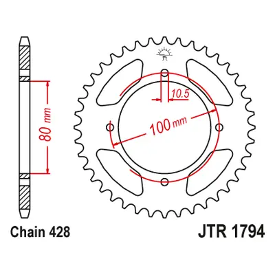 JT Sprockets rozeta JTR1794.45 (453345JT) (Zadní ozubené kolo JT Sprockets JTR1794.45)