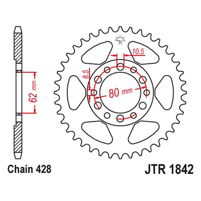 JT Sprockets rozeta JTR1842.52 (84252JT) (Zadní ozubené kolo JT Sprockets JTR1842.52)